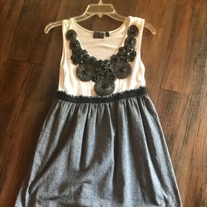 White and black dress